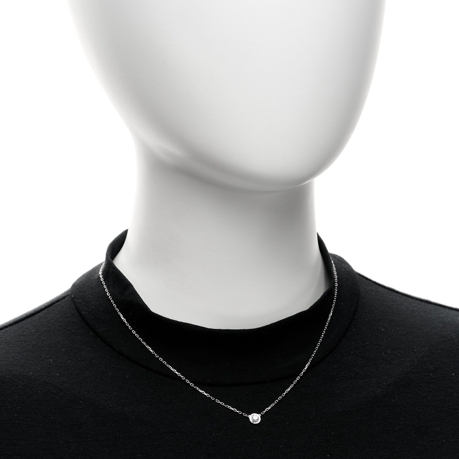 Cartier 18K White Gold Diamond LM D'Amour Pendant Necklace 2 of 4