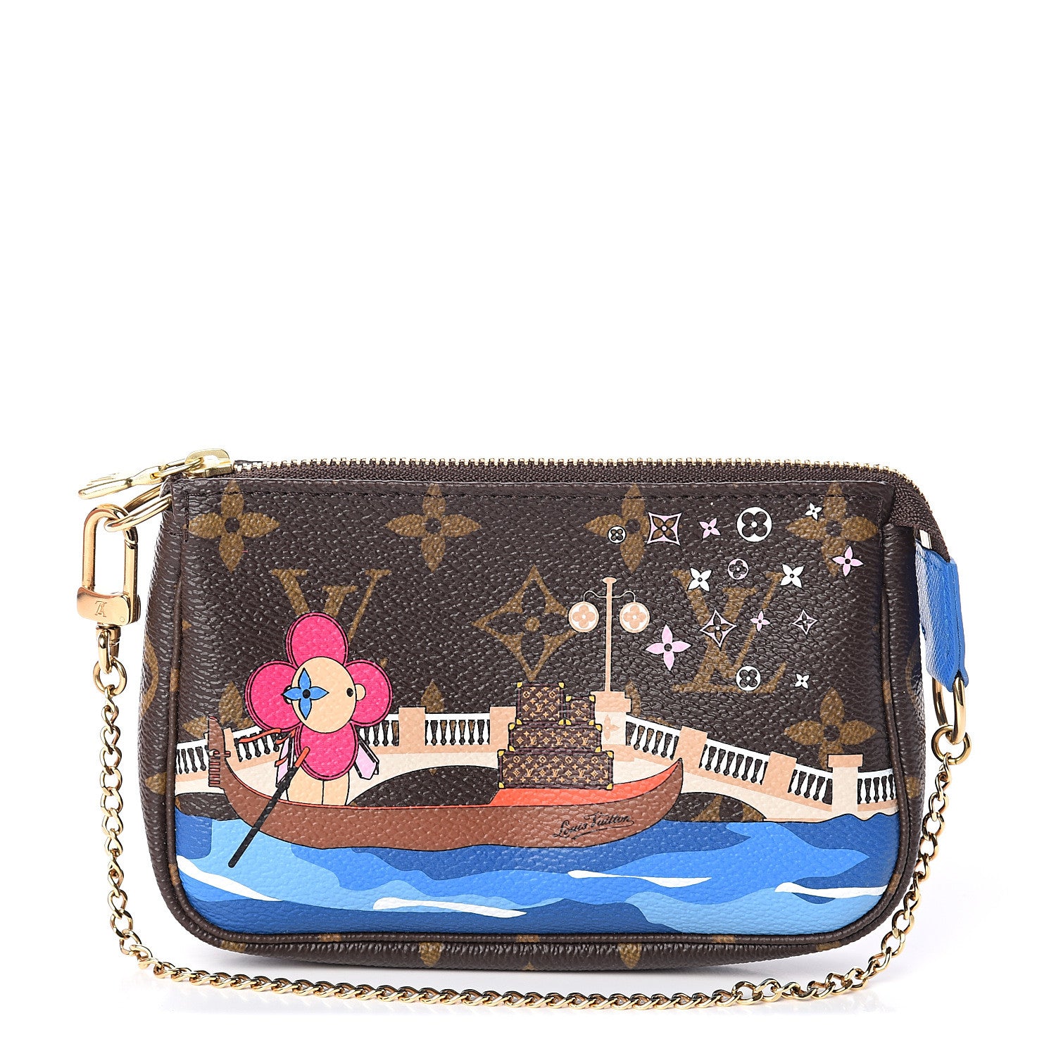 Louis Vuitton Monogram 2019 Christmas Animation Mini Venice Pochette Accessories Blue 1 of 8
