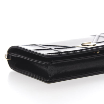 Christian Dior Patent Diorama Wallet on Chain Pouch Black 7 of 11