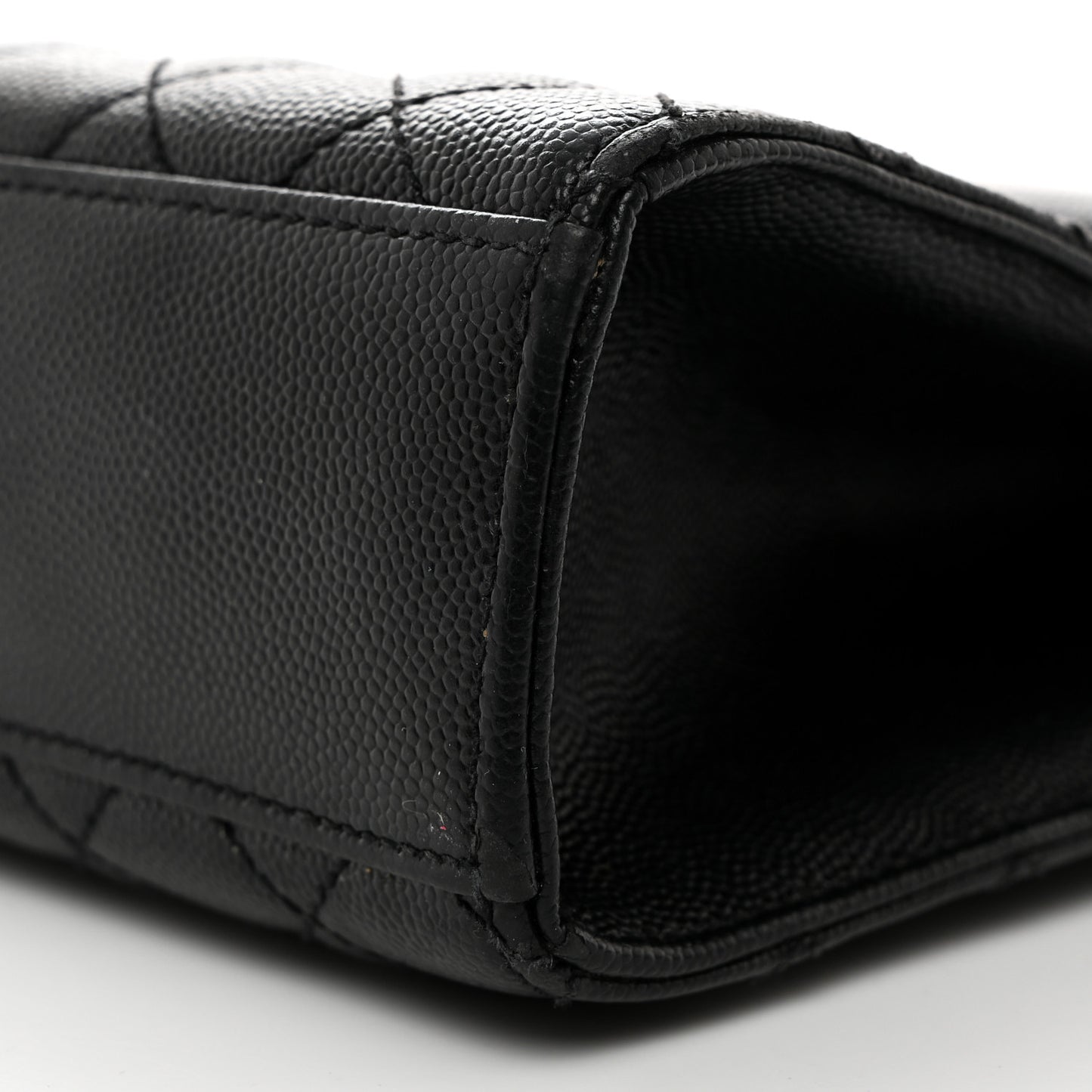 Grain De Poudre Textured Mixed Matelasse Large Triquilt Monogram Monochrome Satchel Black
