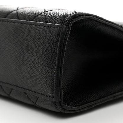 Saint Laurent Grain De Poudre Textured Mixed Matelasse Large Triquilt Monogram Monochrome Satchel Black 11 of 12