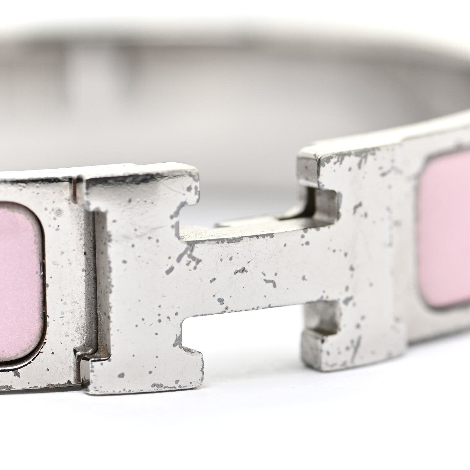 Hermes Enamel Narrow Clic Clac H Bracelet PM Rose Poudre 7 of 8