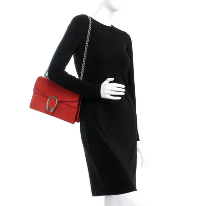 Gucci Suede Vitello Velvet Small Dionysus Shoulder Bag Vulcanic Red 2 of 11