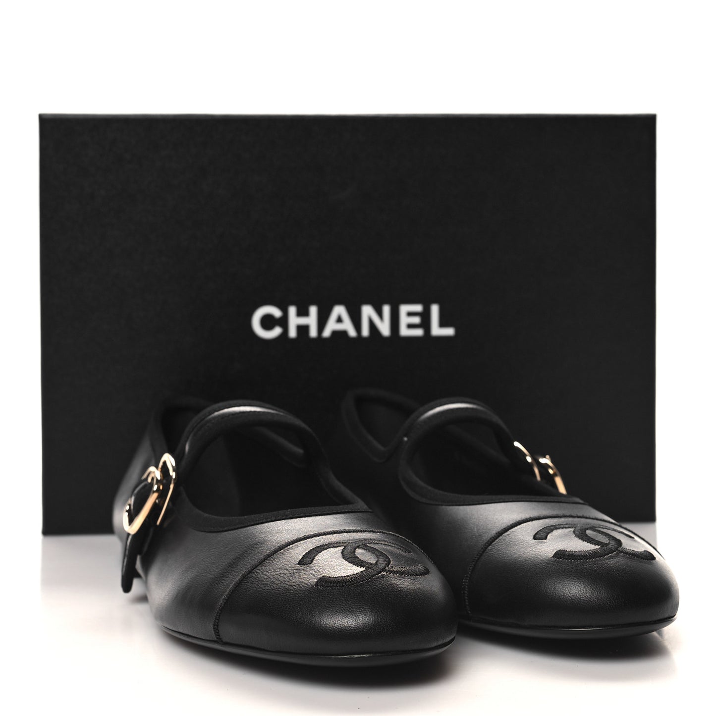 Lambskin Mary Jane Flats 40 Black