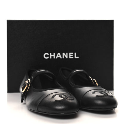 Chanel Lambskin Mary Jane Flats 40 Black 9 of 9