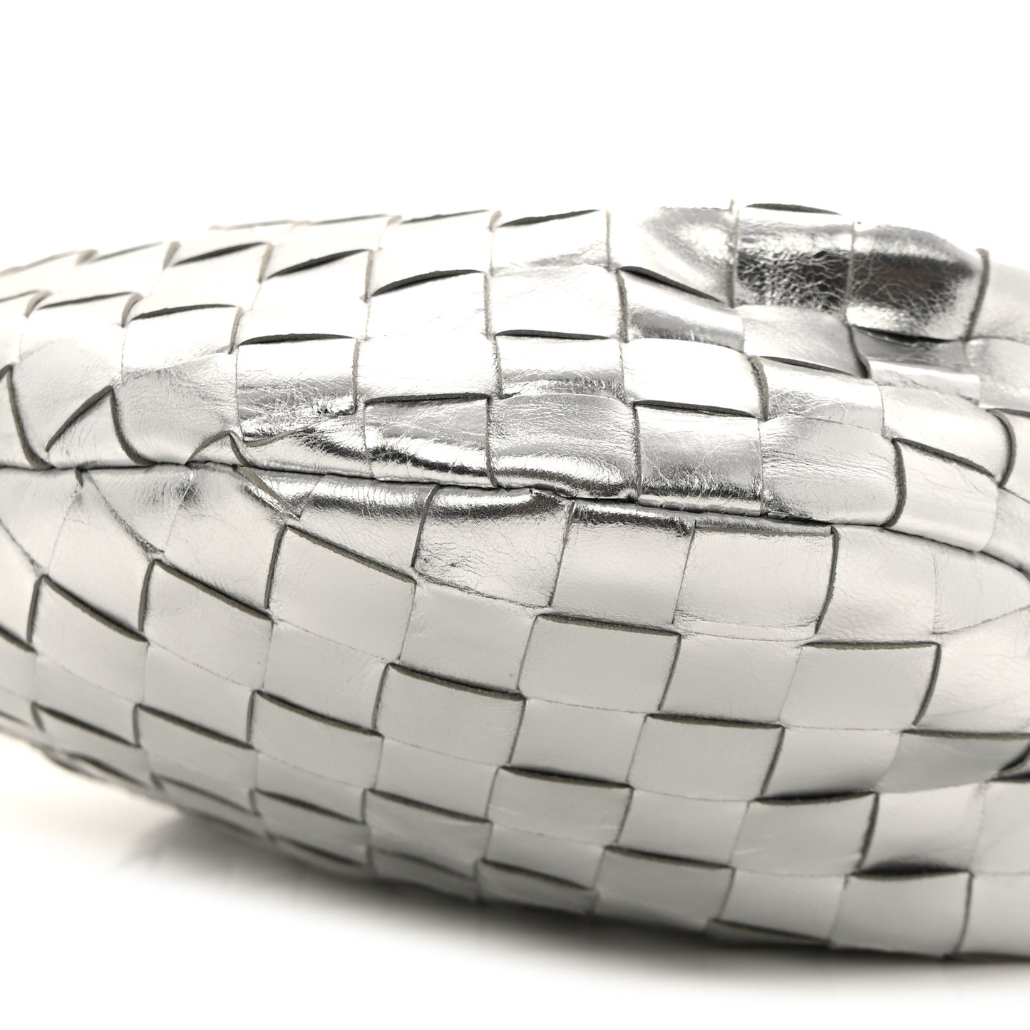 Metallic Nappa Intrecciato Mini Jodie Silver