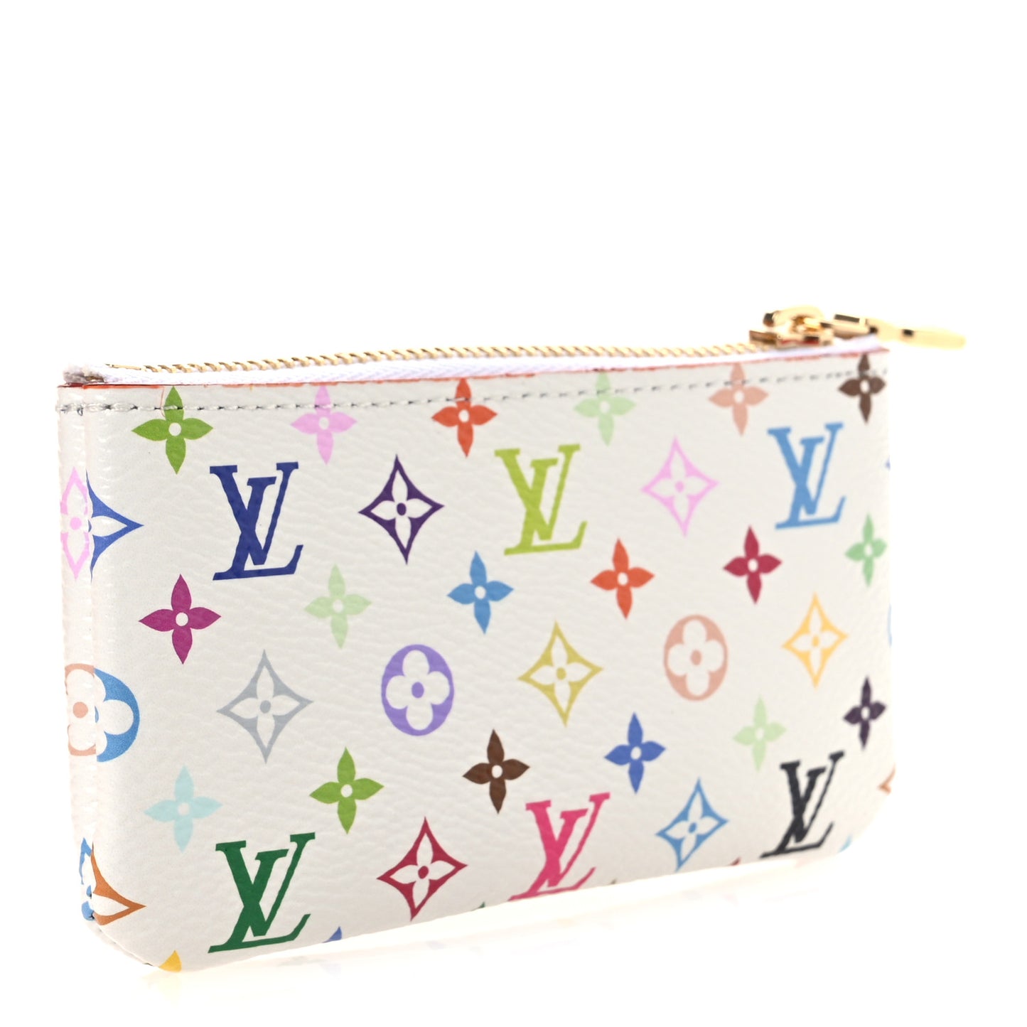 LV X TM Monogram Multicolor Key Pouch White