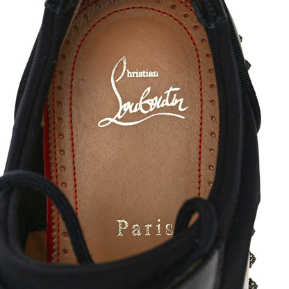 Christian Louboutin Calfskin Neoprene Studded Derby Oxfords 41 Black Gunmetal 6 of 10