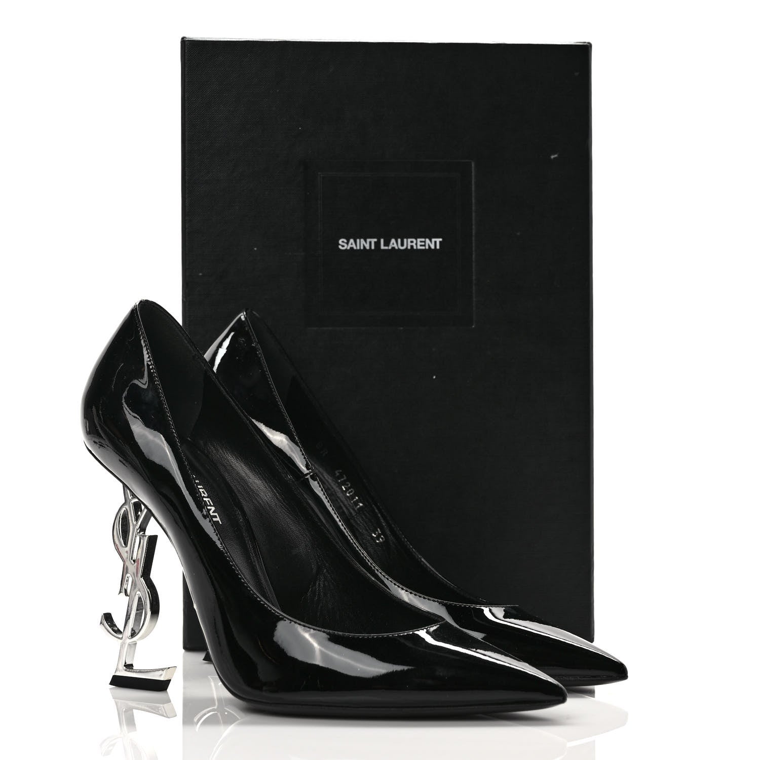 Saint Laurent Patent Opyum 110 Pumps 39 Black Silver 10 of 10