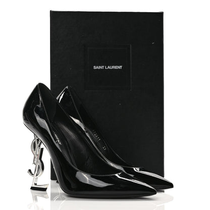Saint Laurent Patent Opyum 110 Pumps 39 Black Silver 10 of 10