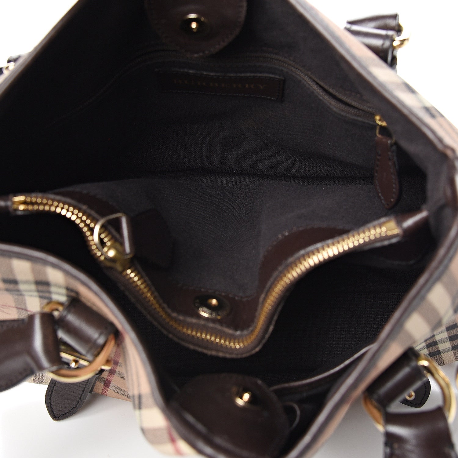 Burberry Haymarket Check Small Northfield Tote Chocolate 4 of 12
