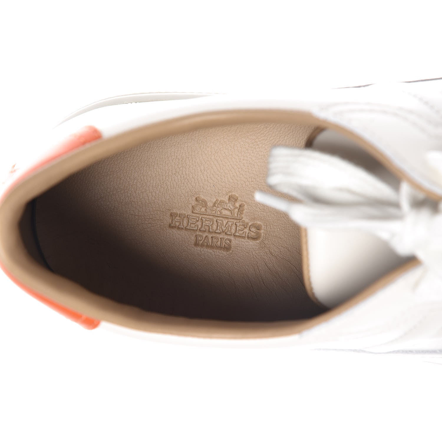 Hermes Calfskin Womens Quicker Sneakers 41 White Orange 8 of 9