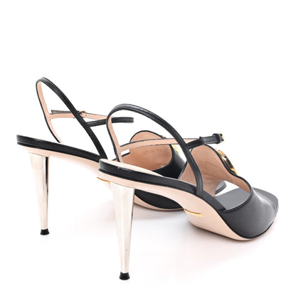 Gucci Malaga Kid Blondie 85mm Slingback Sandals 42 Black 5 of 10