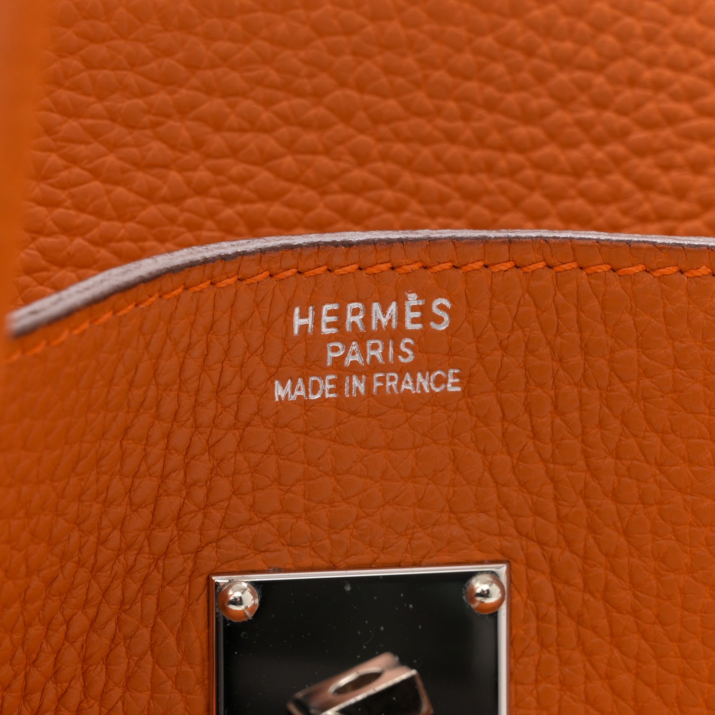 Taurillon Clemence JPG Birkin 42 Orange