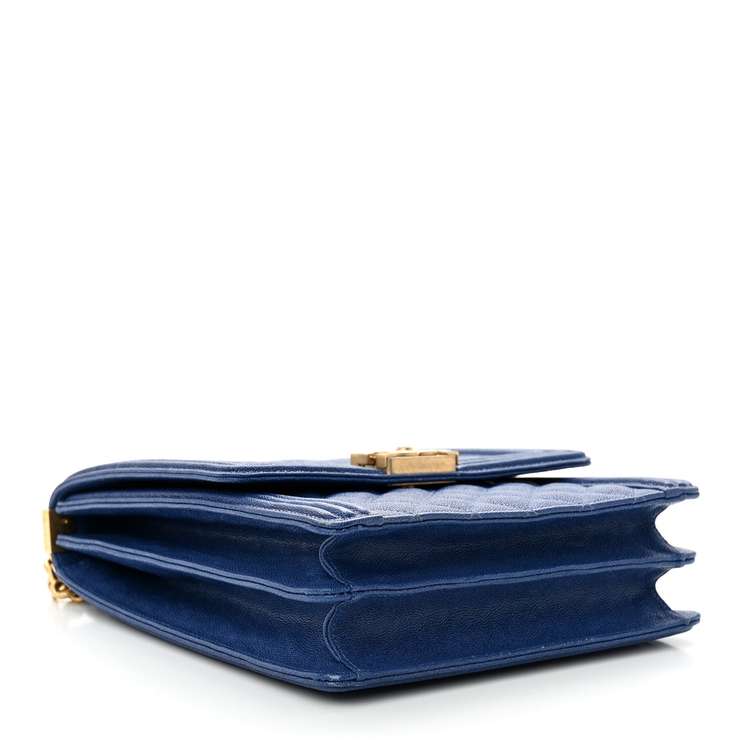 Caviar Quilted Maxi North South Boy Flap Blue