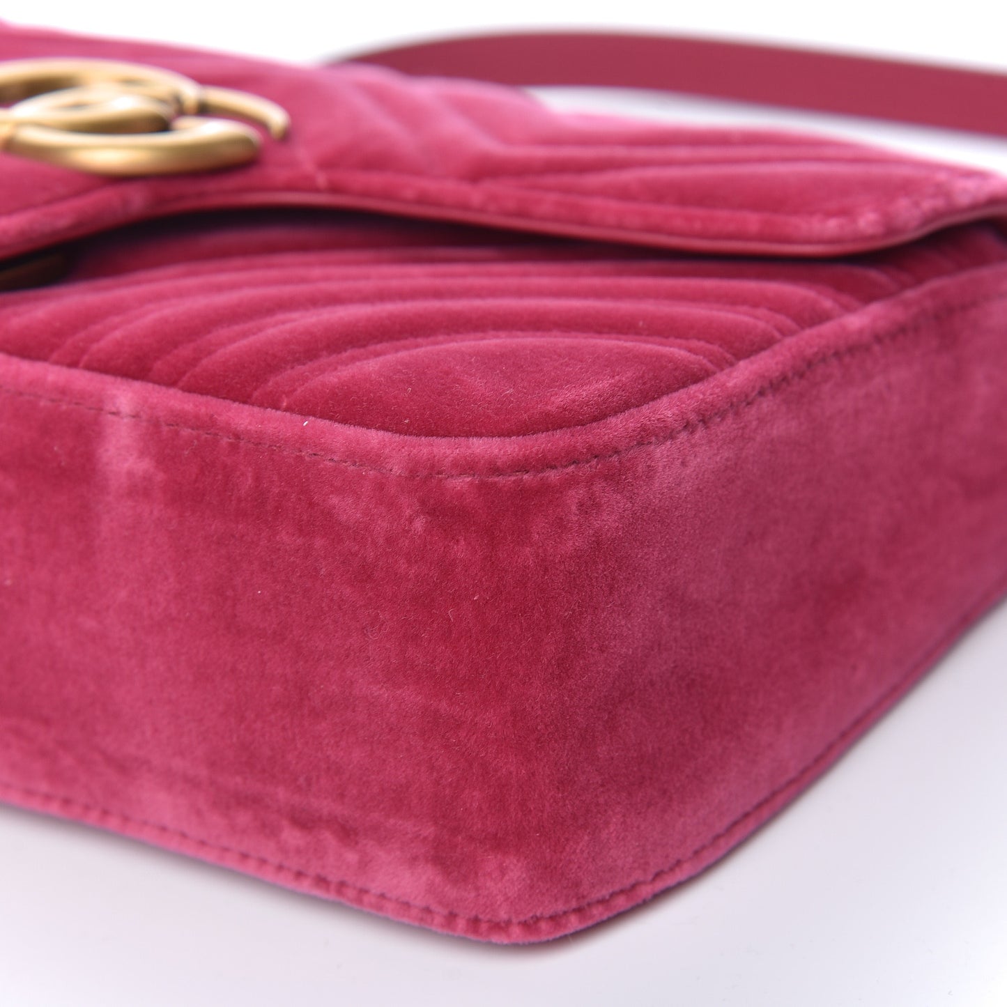 Velvet Matelasse Small GG Marmont Shoulder Bag Light Raspberry Rose