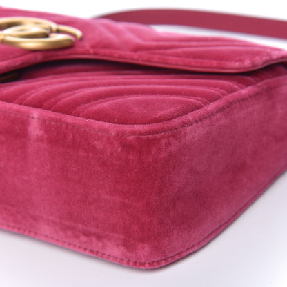 Gucci Velvet Matelasse Small GG Marmont Shoulder Bag Light Raspberry Rose 9 of 10