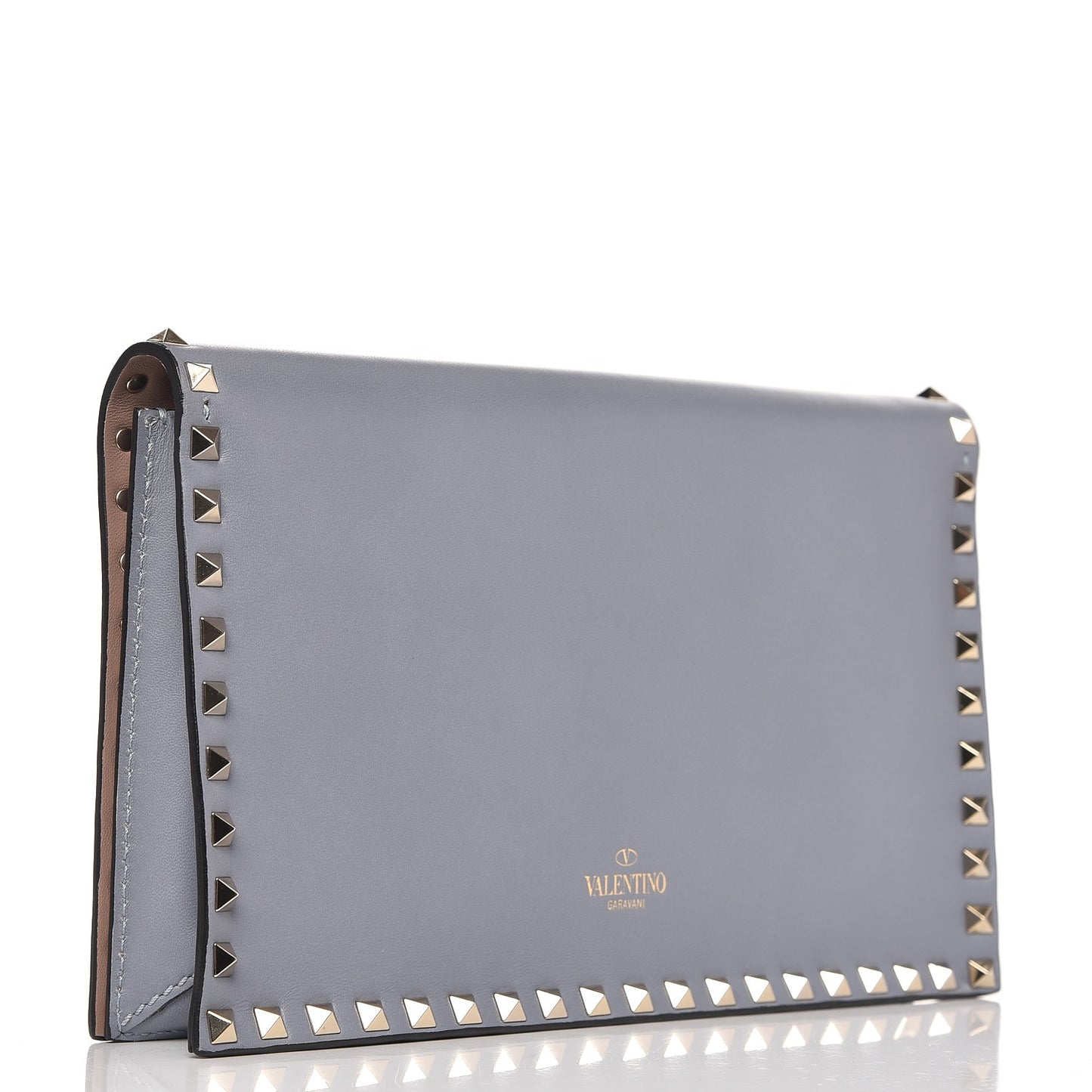 Nappa Rockstud Wristlet Clutch London Stone