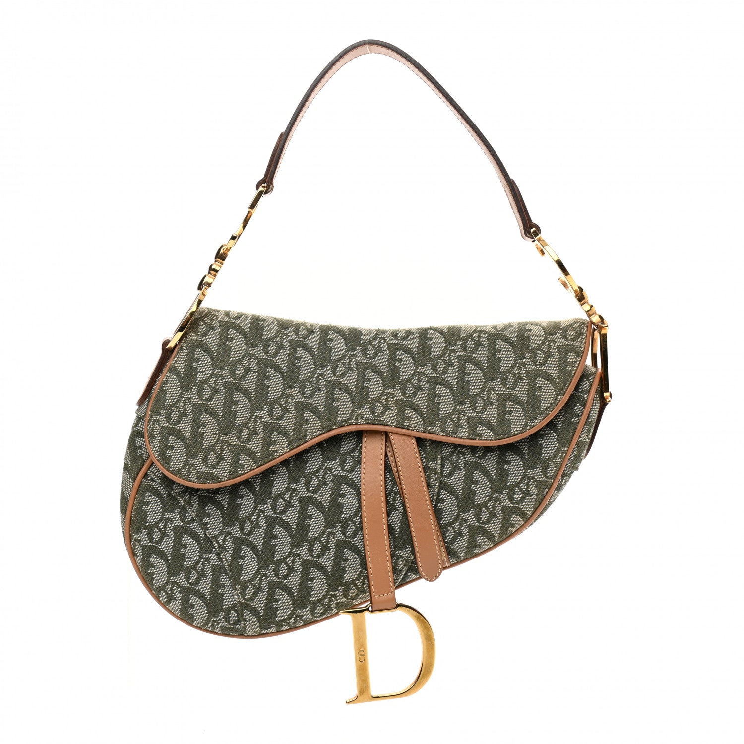 Christian Dior Monogram Saddle Bag Green 1 of 10