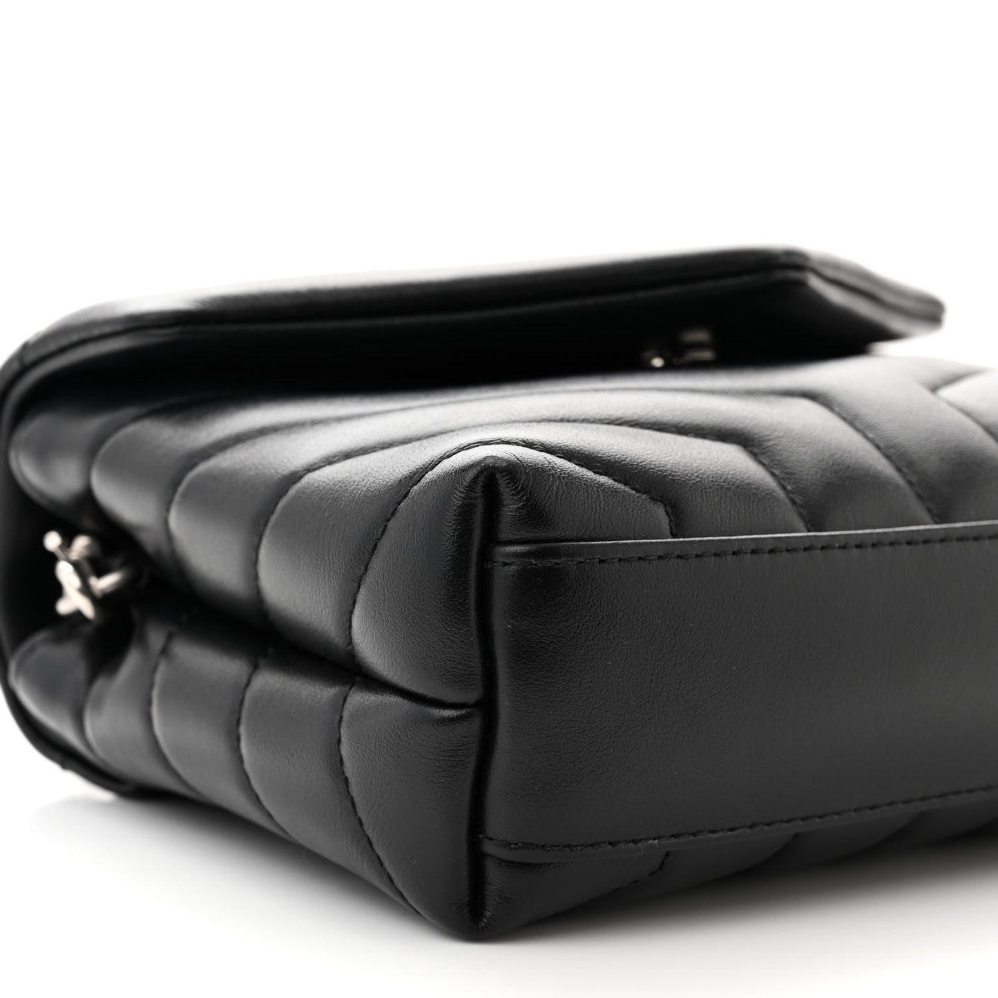 Calfskin Y Quilted Monogram Toy Loulou Crossbody Bag Black