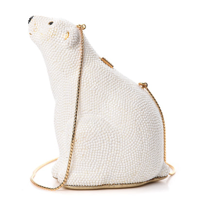 Judith Leiber Swarovski Crystal Polar Bear Minaudiere Clutch White 4 of 18