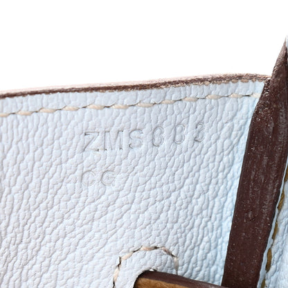 Hermes Togo Verso Birkin 30 Bronze Dore Bleu Brume 7 of 11