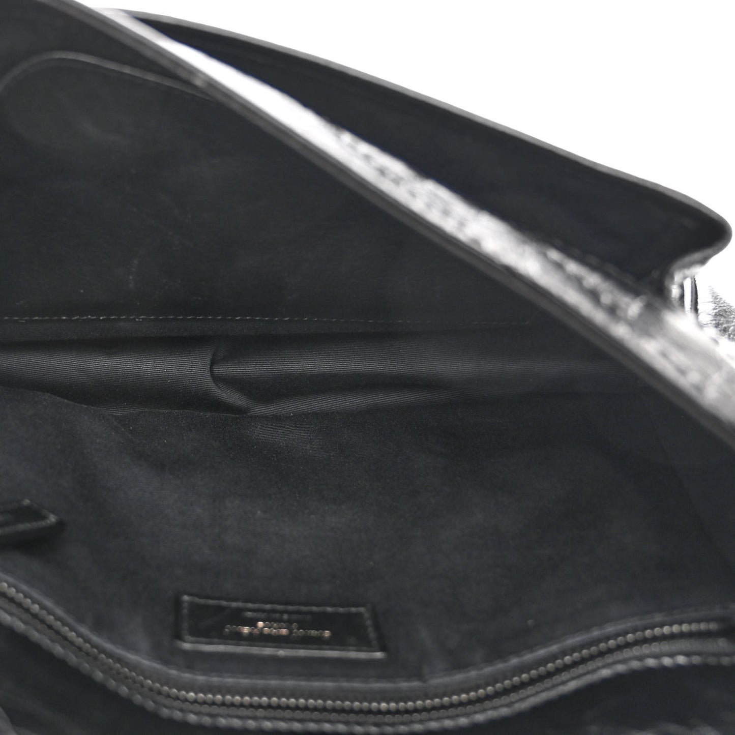 Crinkled Calfskin Matelasse Monogram Medium Niki Chain Satchel Black