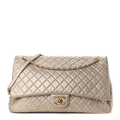 Chanel Metallic Calfskin Quilted XXL Travel Flap Bag Gold 1 of 9