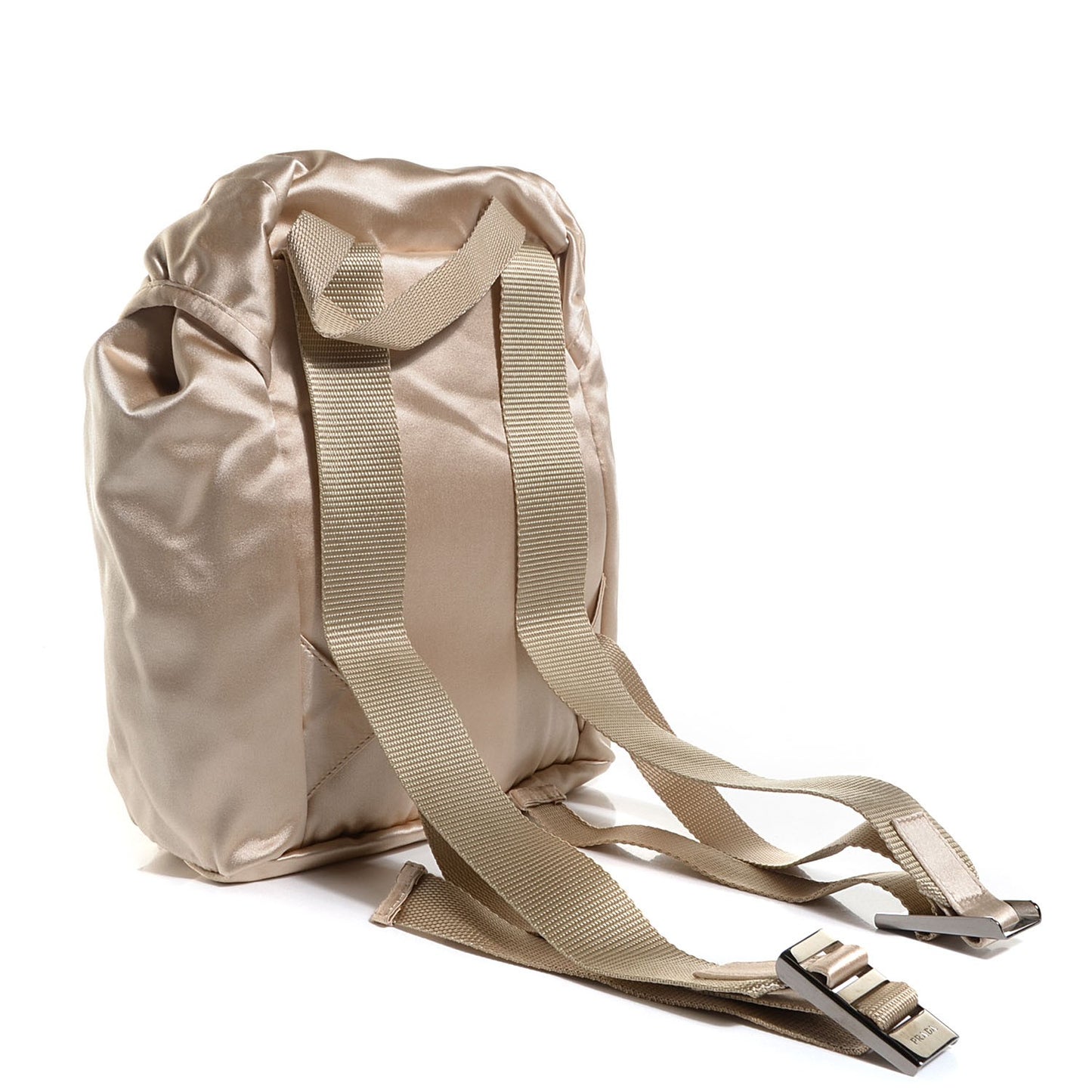 Satin Single Buckle Backpack Sabbia