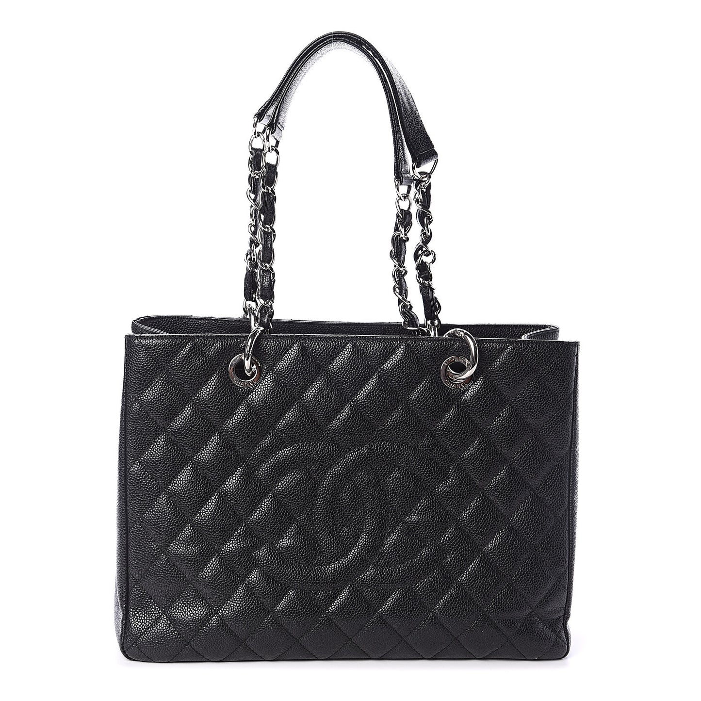 Caviar Quilted Grand Shopping Tote GST Black