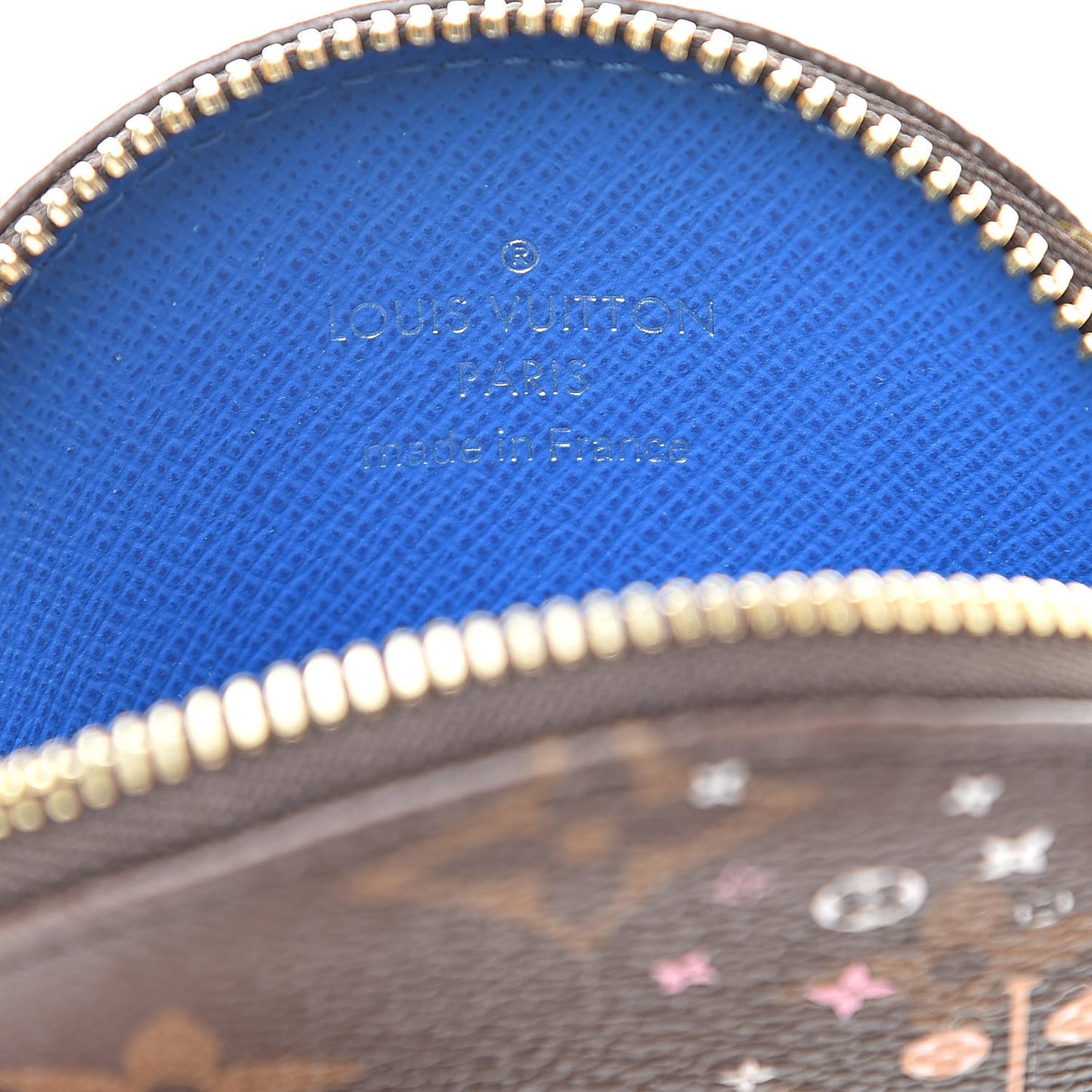 Monogram 2019 Christmas Animation Round Coin Purse Blue