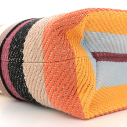 Chloe Cotton Calfskin Large Woody Striped Tote Multicolor 10 of 11