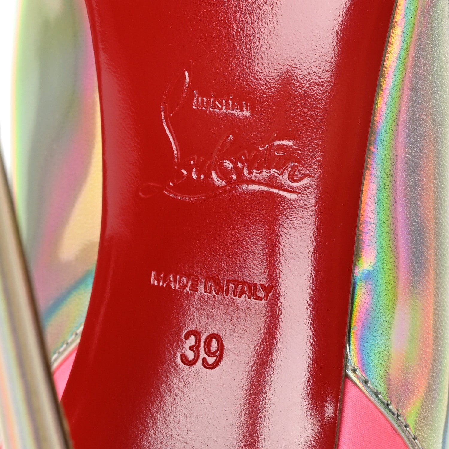 Christian Louboutin Iridescent Patent Crystal Jessie Joli Ankle Boot 39 Rose Fluorescent 6 of 6