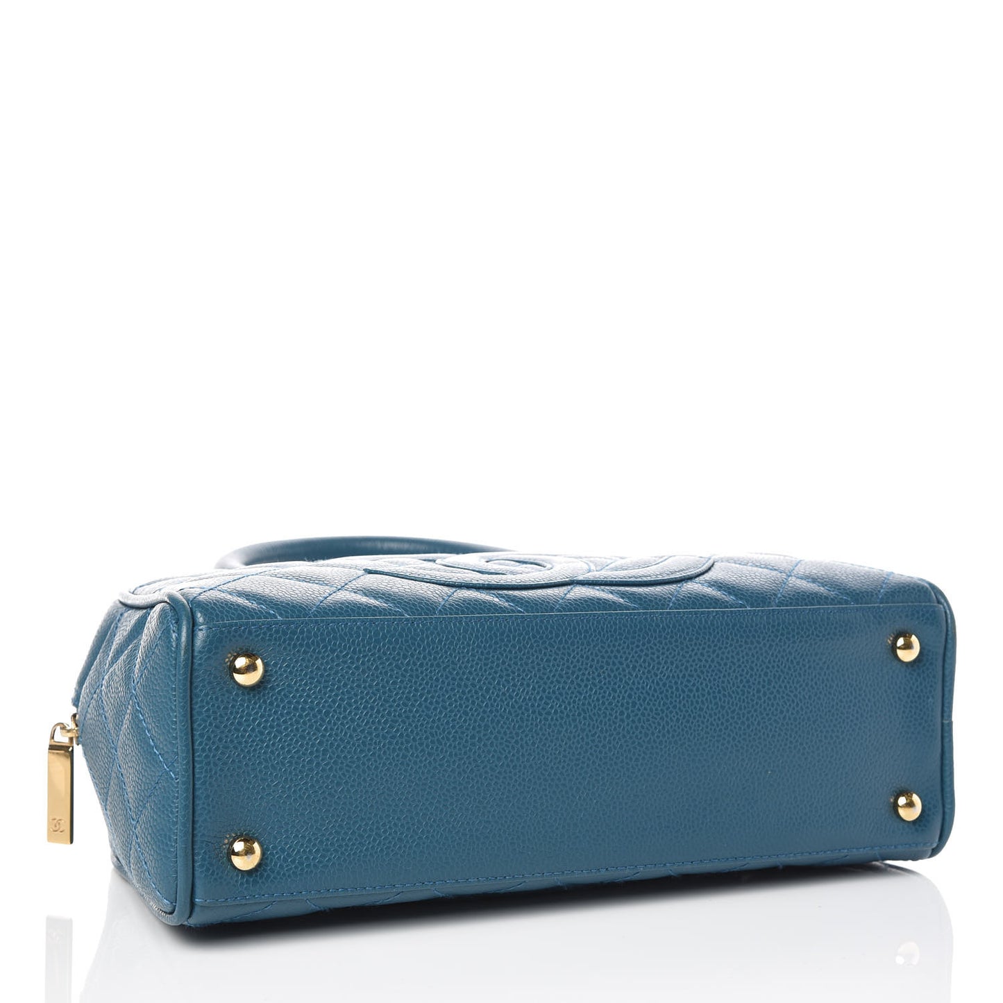 Caviar Quilted Small Bowler Blue