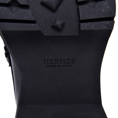 Hermes Toscan Calfskin Neoprene Bill Loafer 37 Black 6 of 8