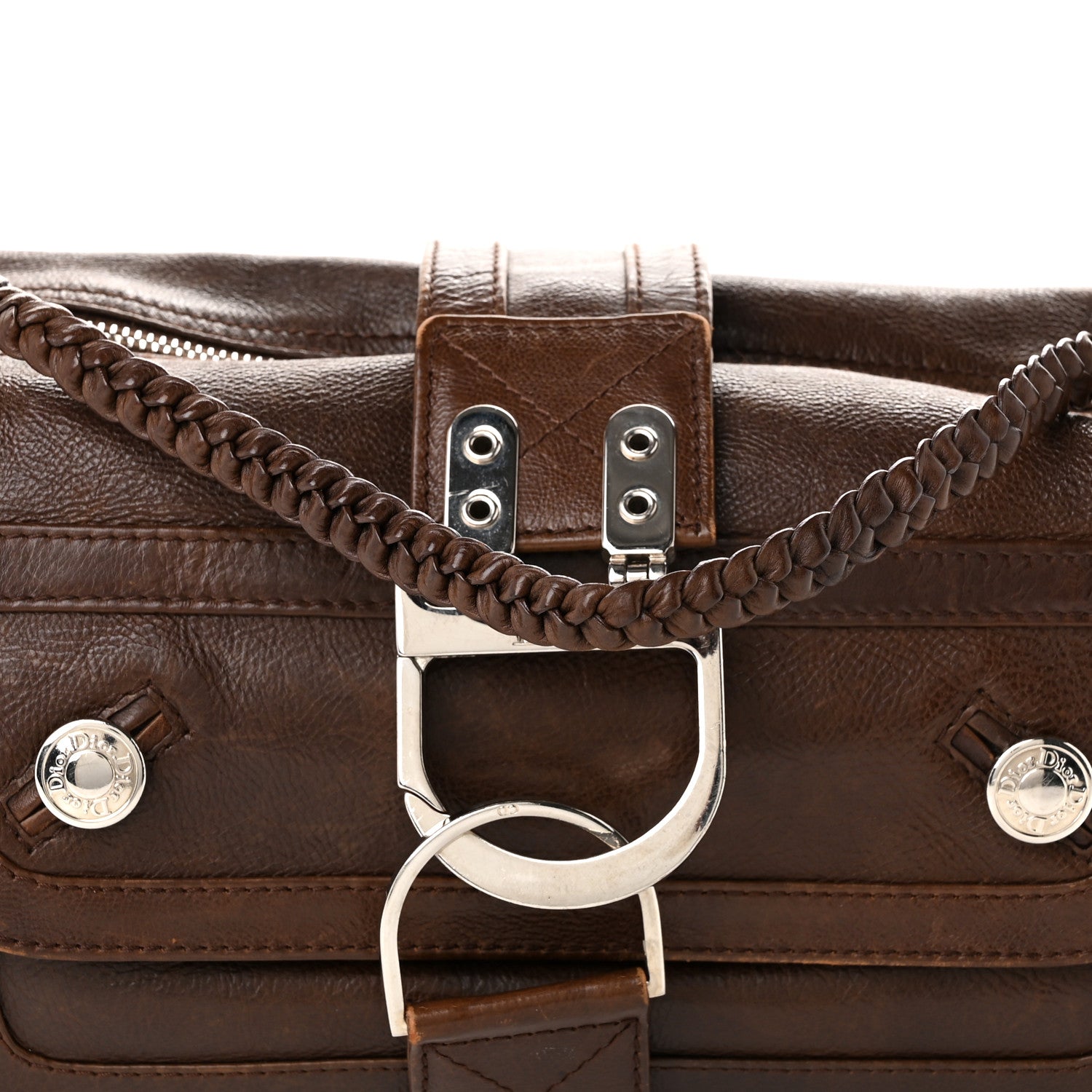 Christian Dior Calfskin Flight East West Bag Brown 7 of 11