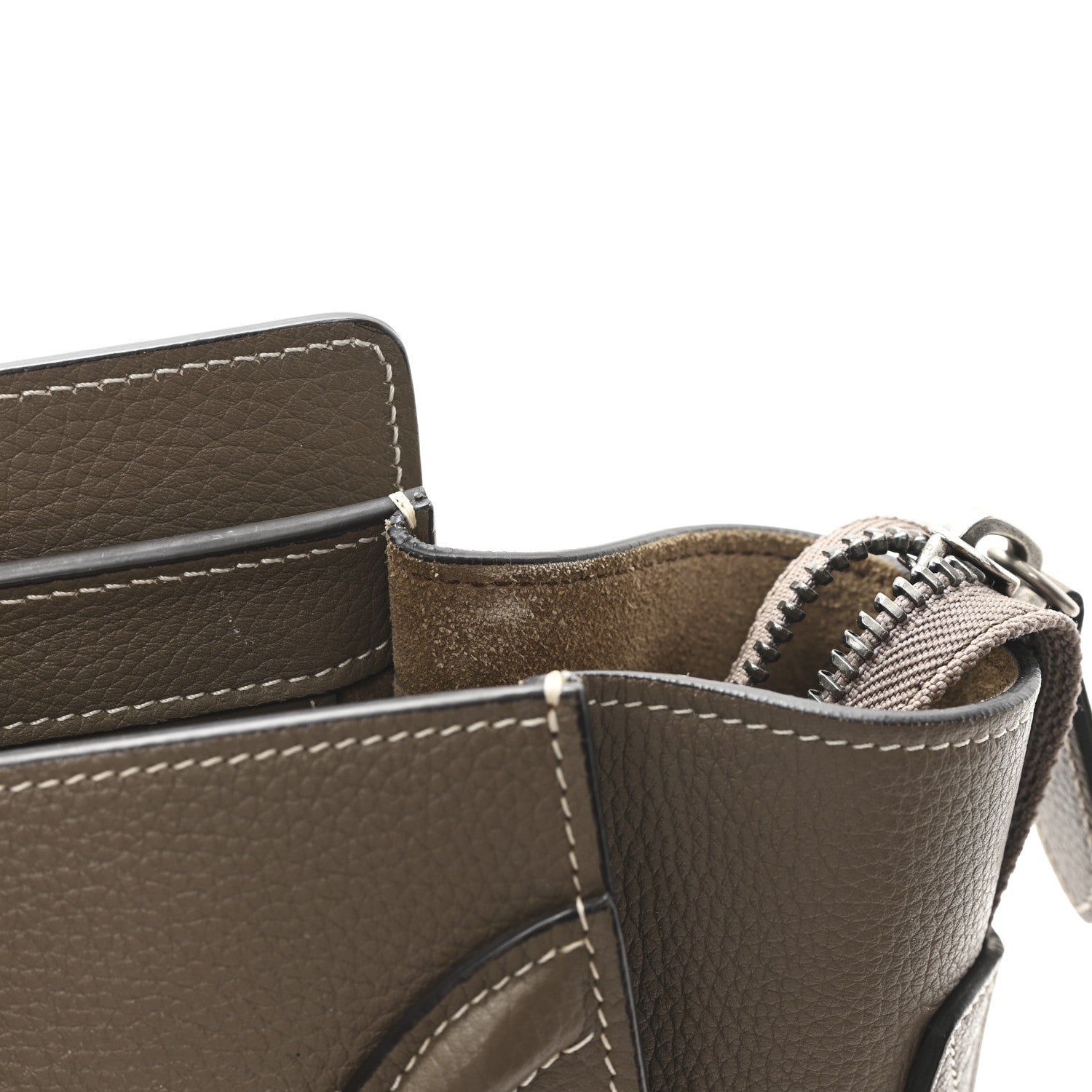 Celine Drummed Calfskin Micro Luggage Souris 10 of 11
