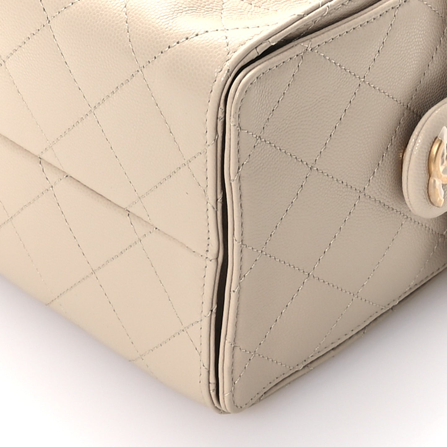 Caviar Quilted Small Chanel 25 Handbag Beige
