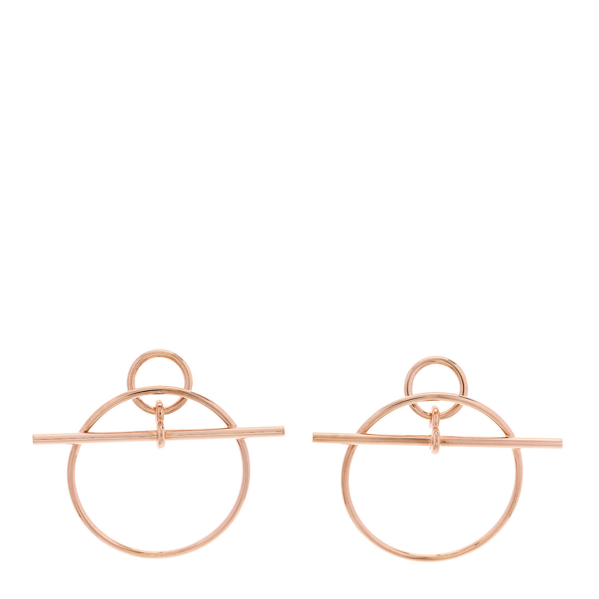Hermes 18K Rose Gold PM Loop Earrings 1 of 5