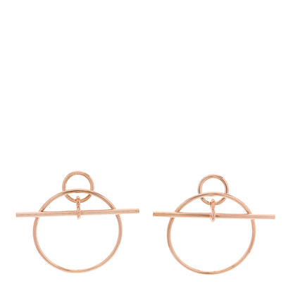 Hermes 18K Rose Gold PM Loop Earrings 1 of 5