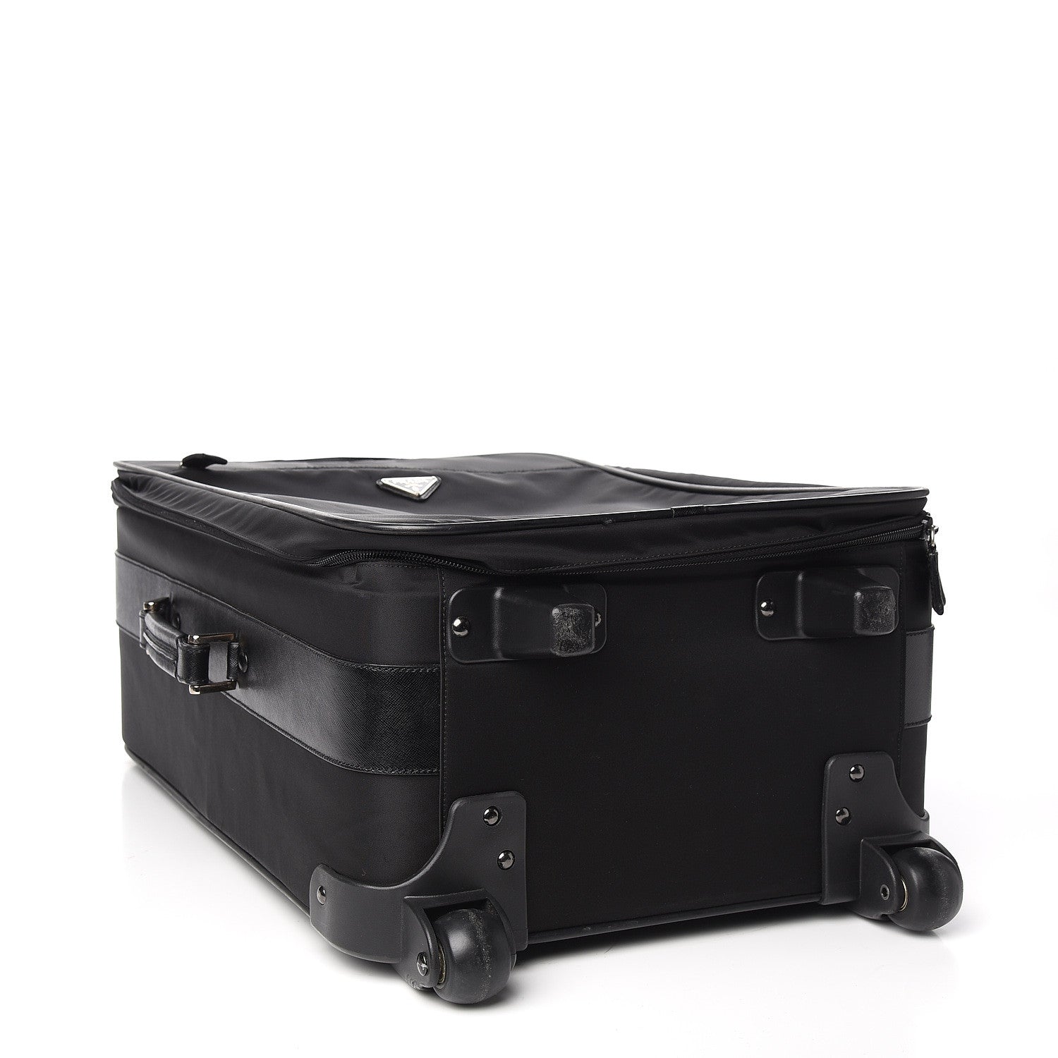 Prada Tessuto Nylon Saffiano Trolley Luggage Black 4 of 10