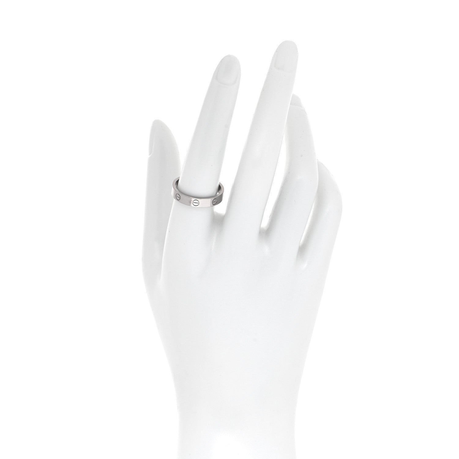 Cartier 18K White Gold 3.5mm LOVE Wedding Band Ring 58 8.5 2 of 4