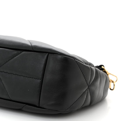 Prada Nappa Triangle Stitched Mini Zippered Hobo Bag Black 10 of 10