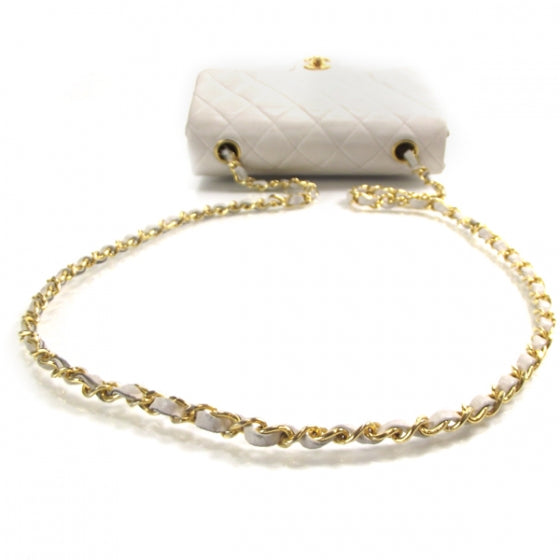 Lambskin Quilted Flap White