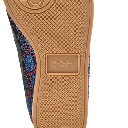 Gucci Lurex Calfskin Web GG Monogram Womens Falacer Sneakers 36.5 Iridescent Blue Iridescent Red Silver 7 of 9