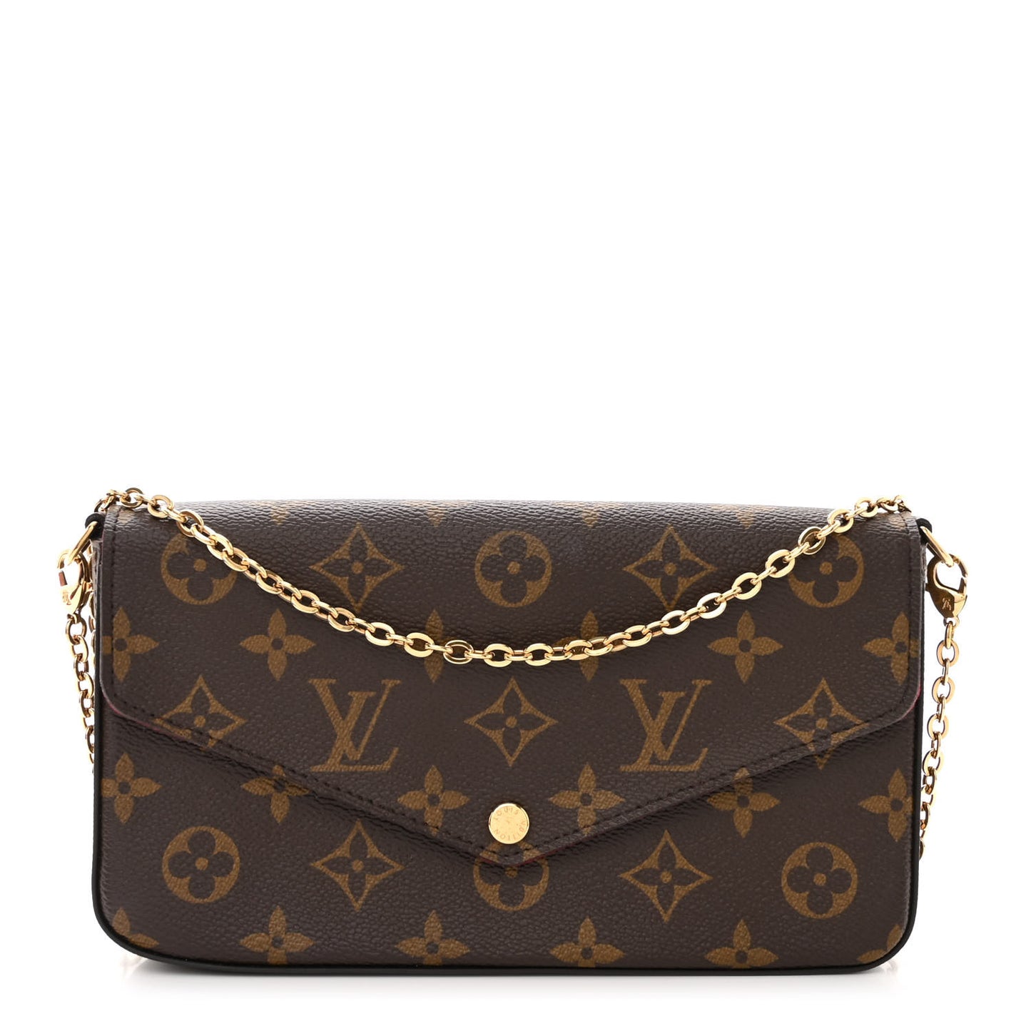 Monogram Pochette Felicie Chain Wallet Fuchsia