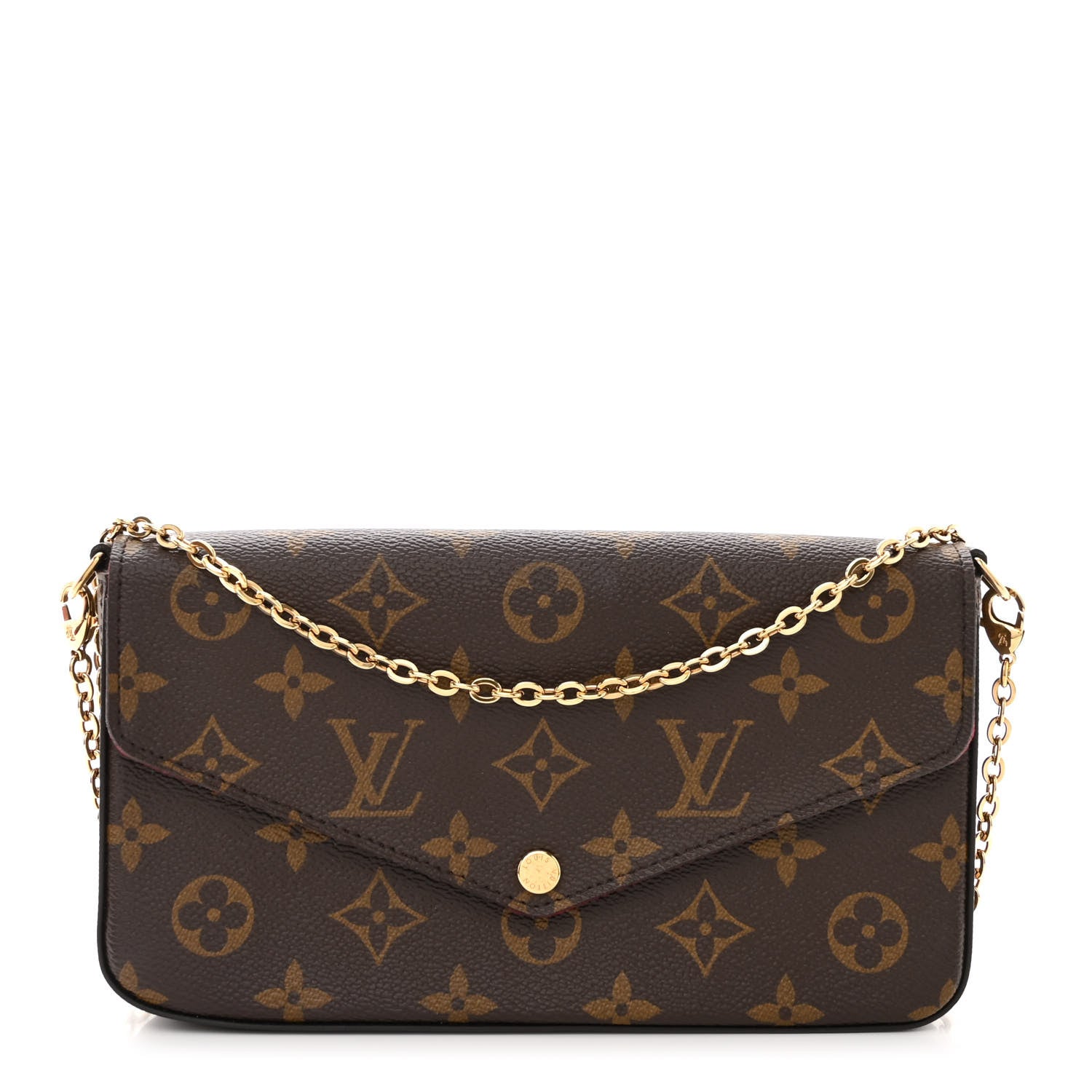 Louis Vuitton Monogram Pochette Felicie Chain Wallet Fuchsia 3 of 14