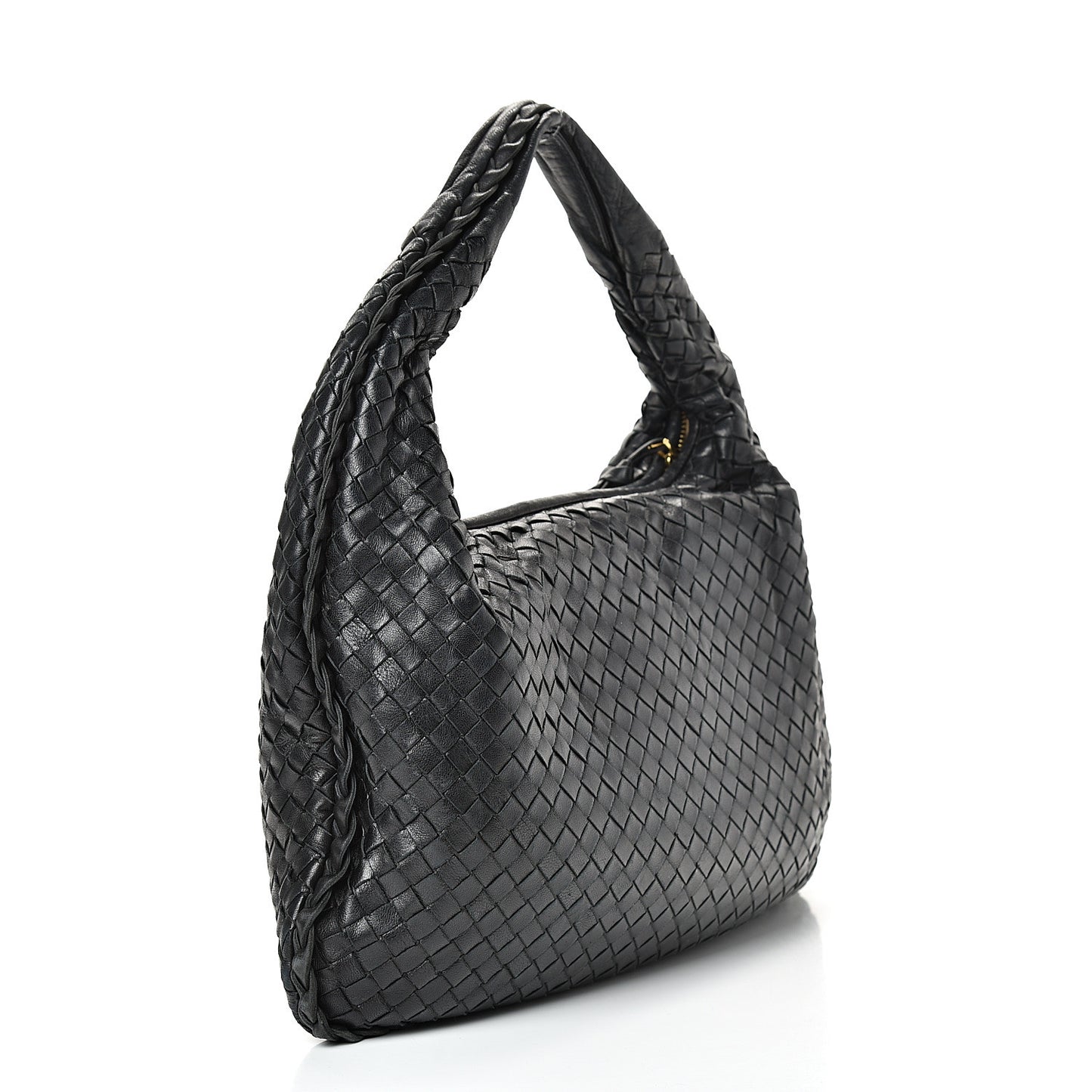 Nappa Intrecciato Medium Veneta Hobo Black