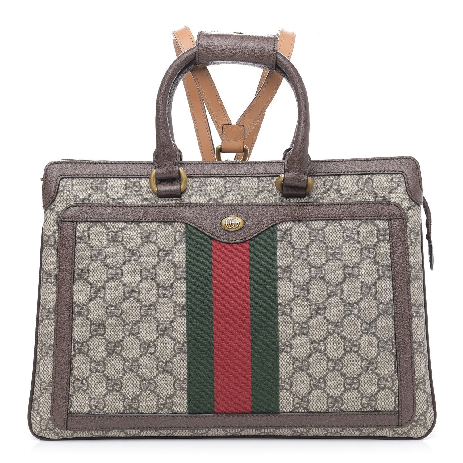 Gucci GG Supreme Monogram Web Ophidia Convertible Backpack Beige New Acero 1 of 10