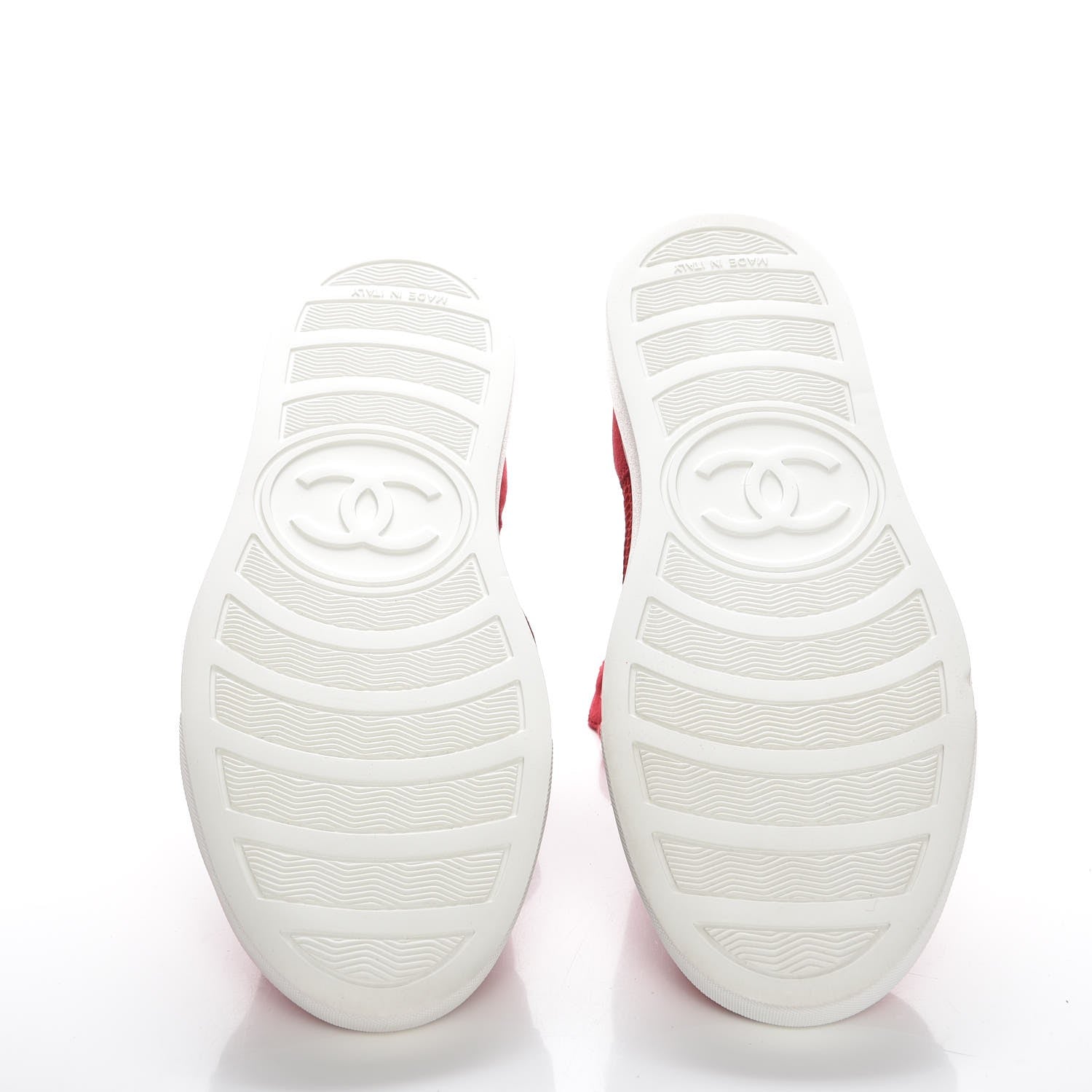 Chanel Mesh Suede High Top Sneakers 38 Red 6 of 8